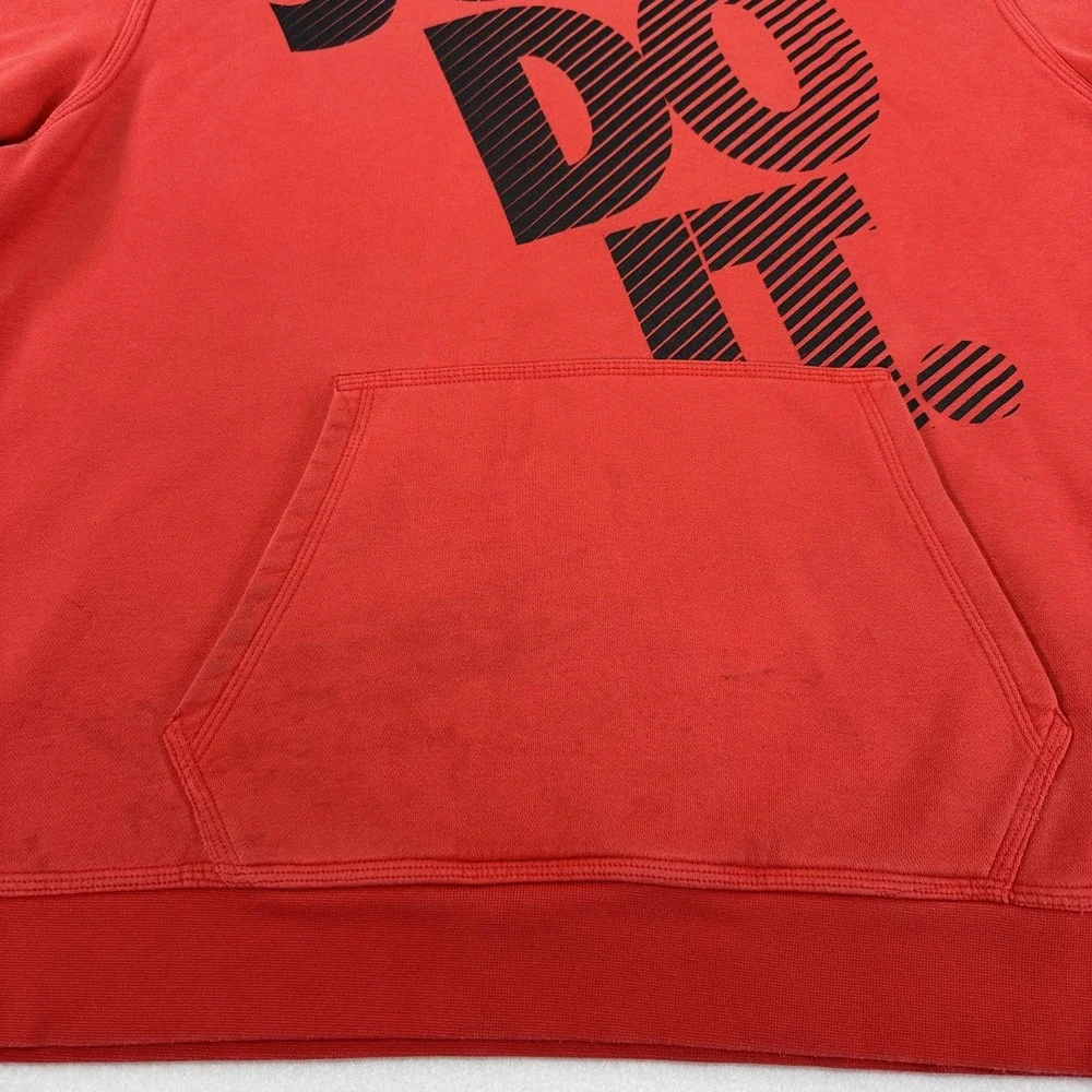 Nike Hoodie Sweatshirt Mens XL Red Just Do It Graphic Logo Fleece Pullover Y2k